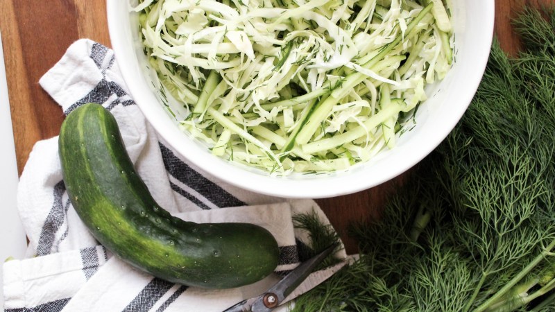 Simple Slaw with Cucumber + Dill
